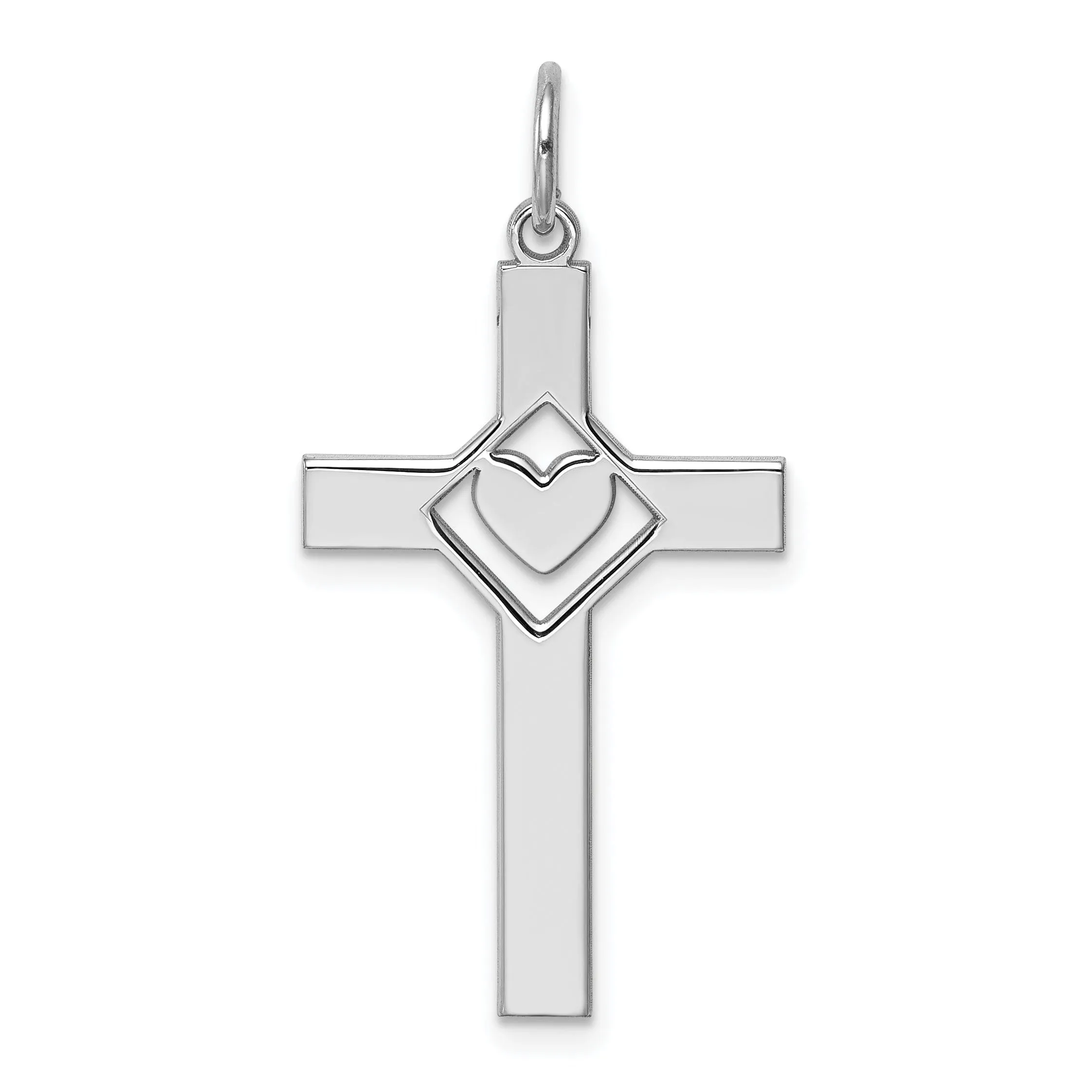 Silver Laser Designed Latin Cross Pendant