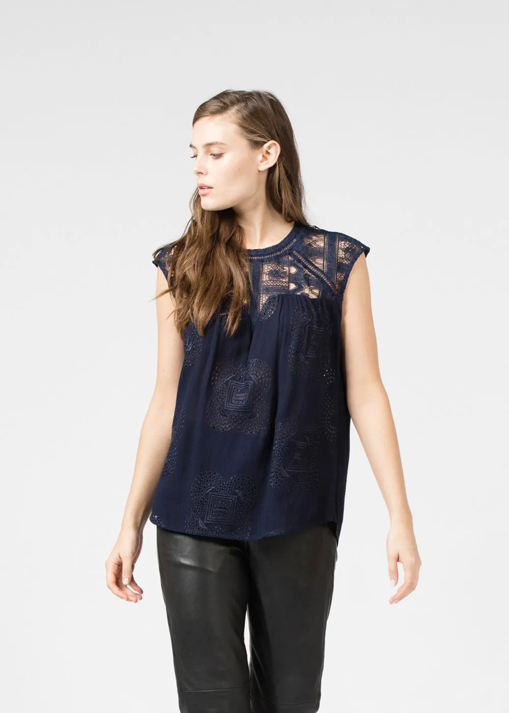 Sleeveless Lace Blouse