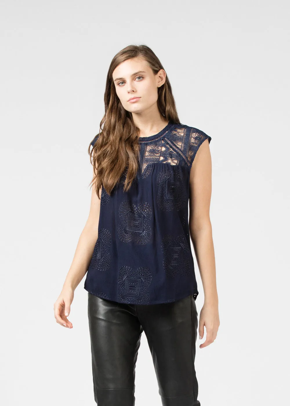 Sleeveless Lace Blouse