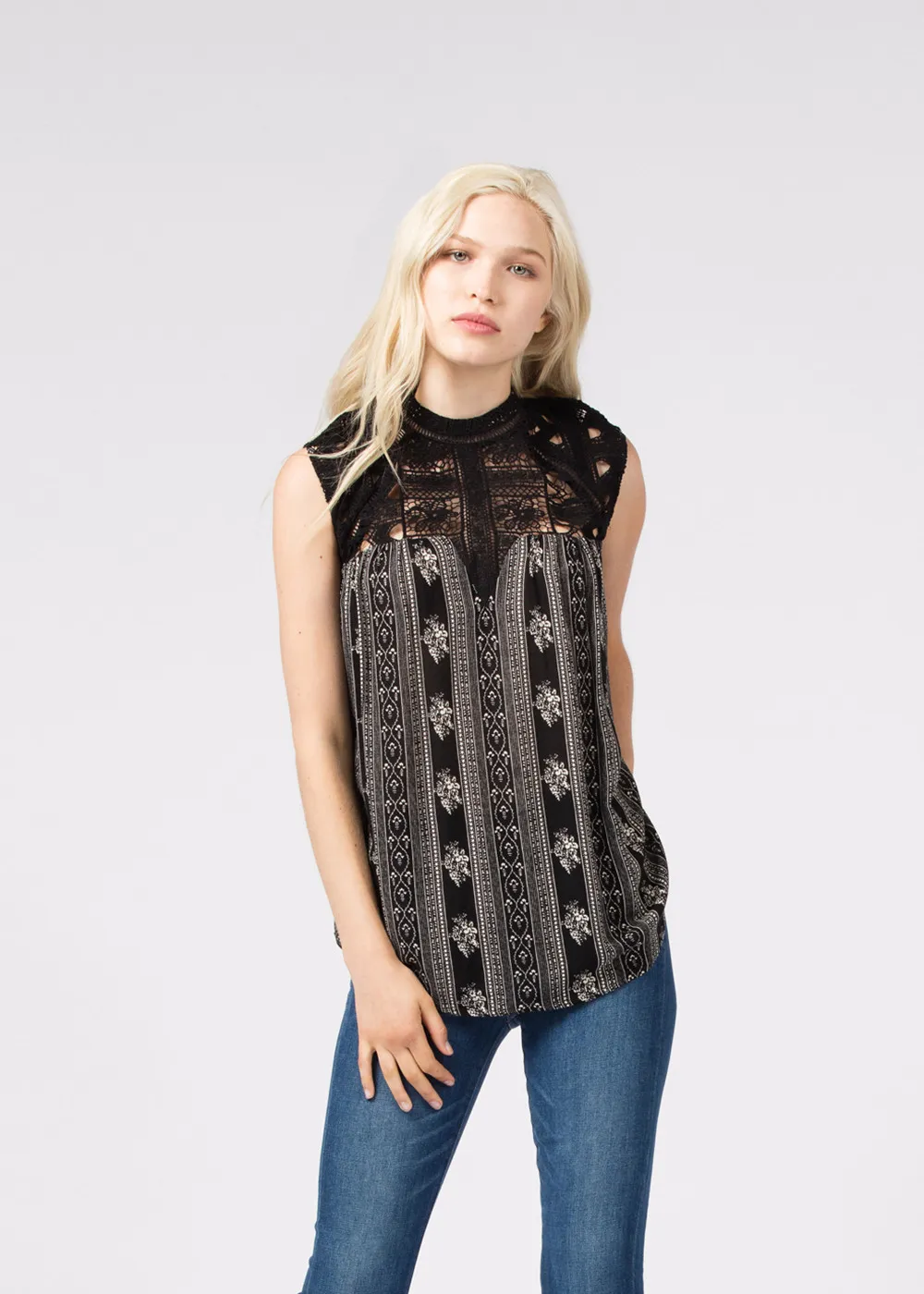 Sleeveless Lace Blouse