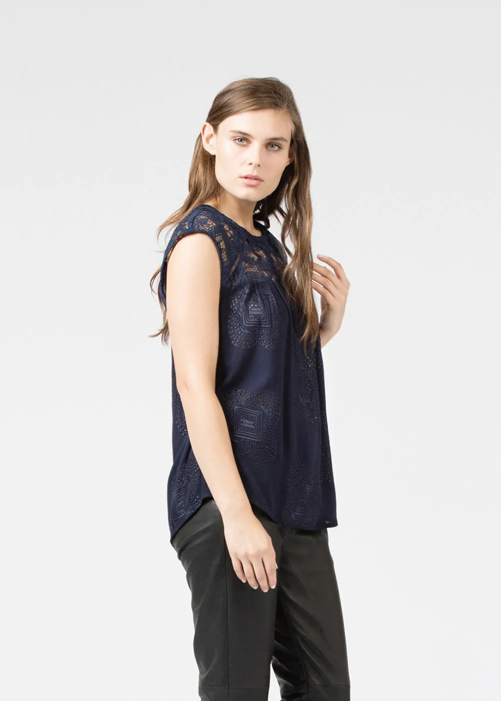 Sleeveless Lace Blouse