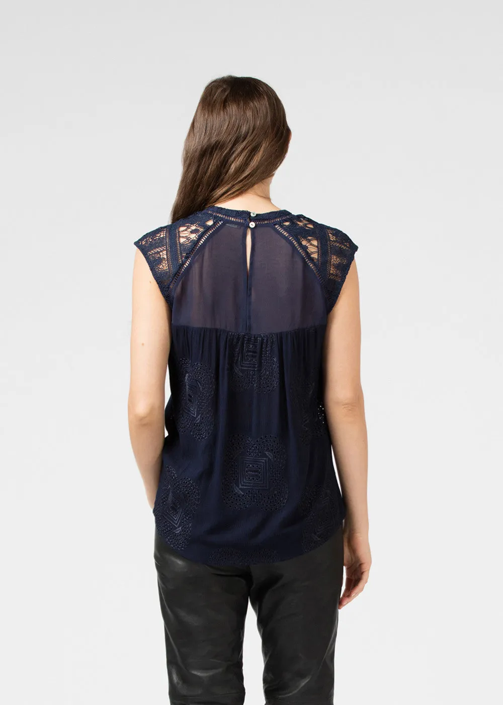 Sleeveless Lace Blouse