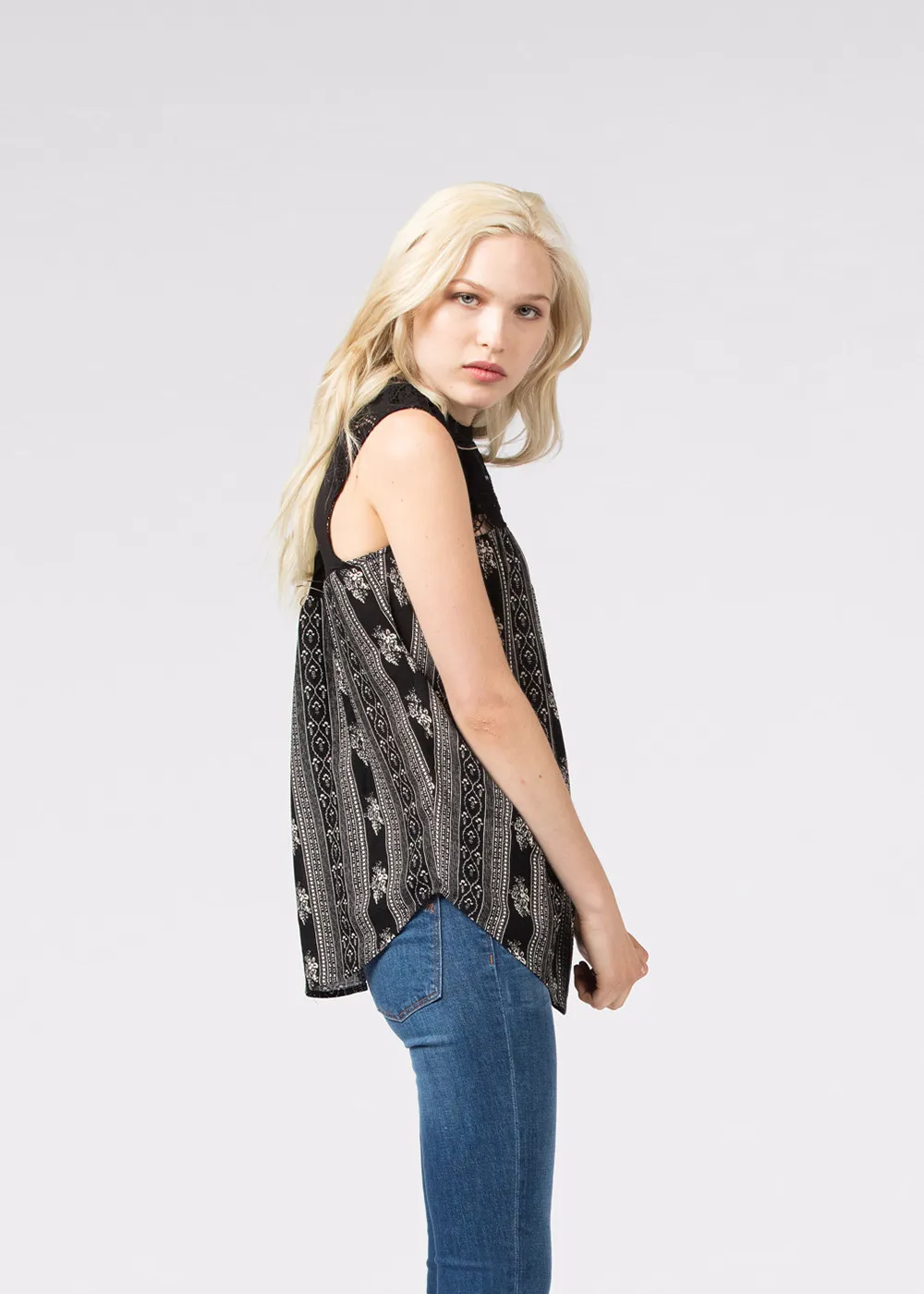 Sleeveless Lace Blouse