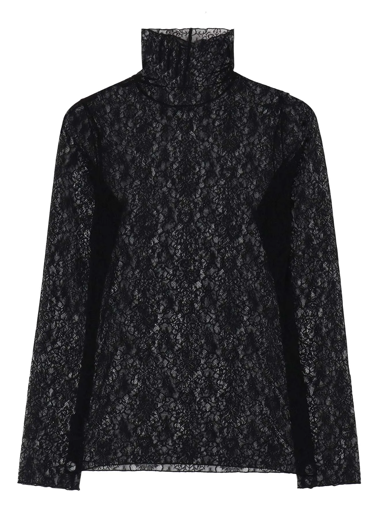 STRETCHED LACE R-TURTLENECK T