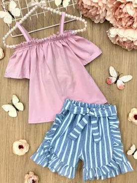 Sun Lovers Top and Striped Short Set