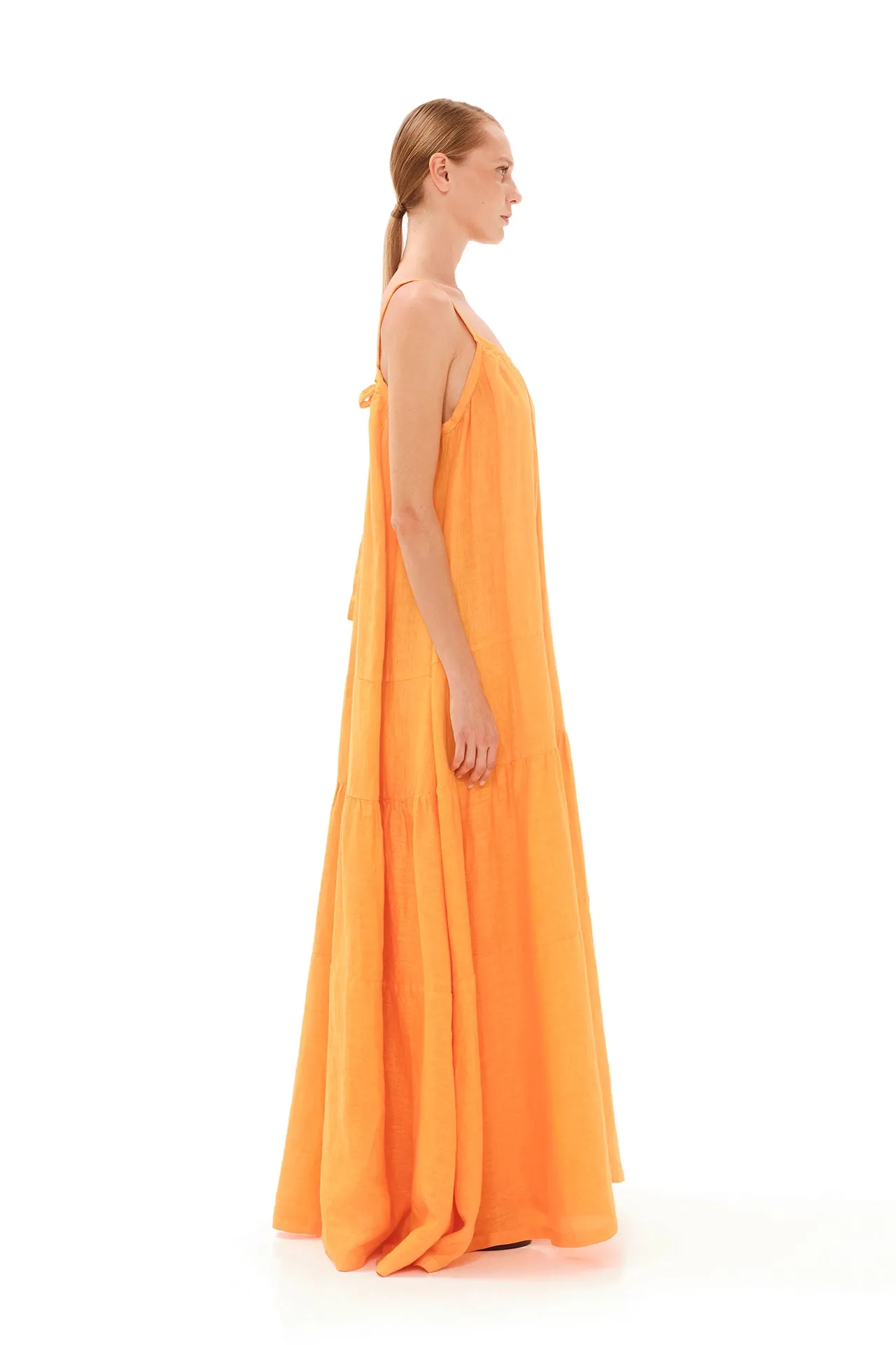 Tank Linen Maxi Dress Orange