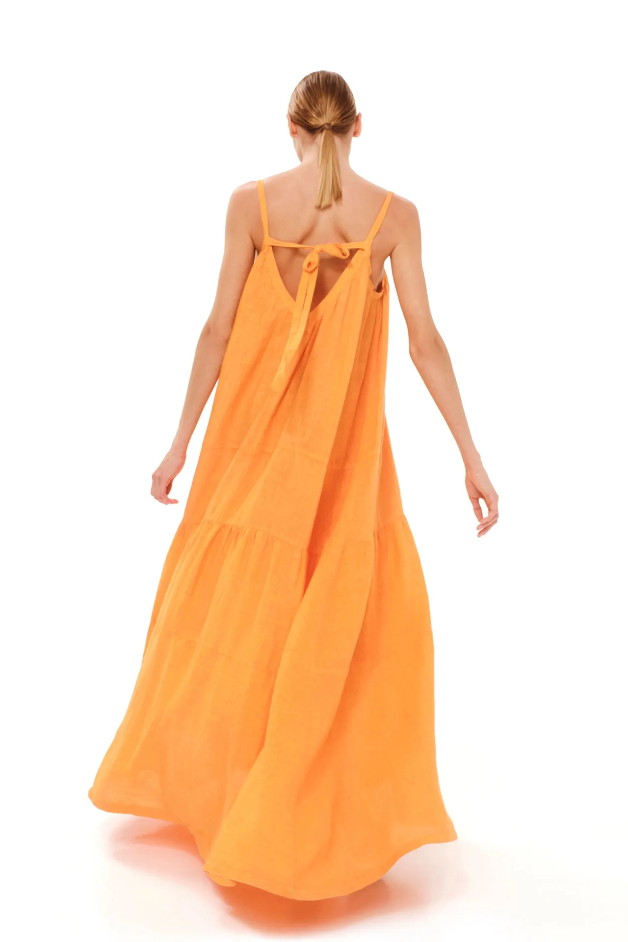 Tank Linen Maxi Dress Orange