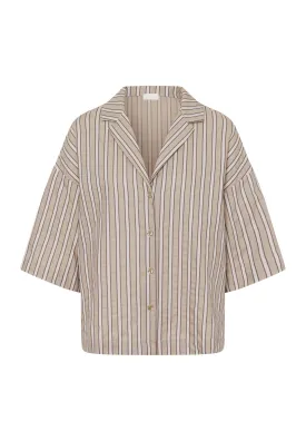 Urban Casuals Notch Collar Shirt | Earthy Stripe 78708-2370