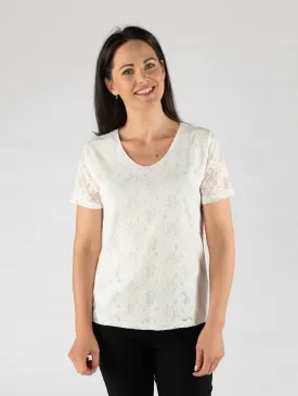 V-Neck floral lace top