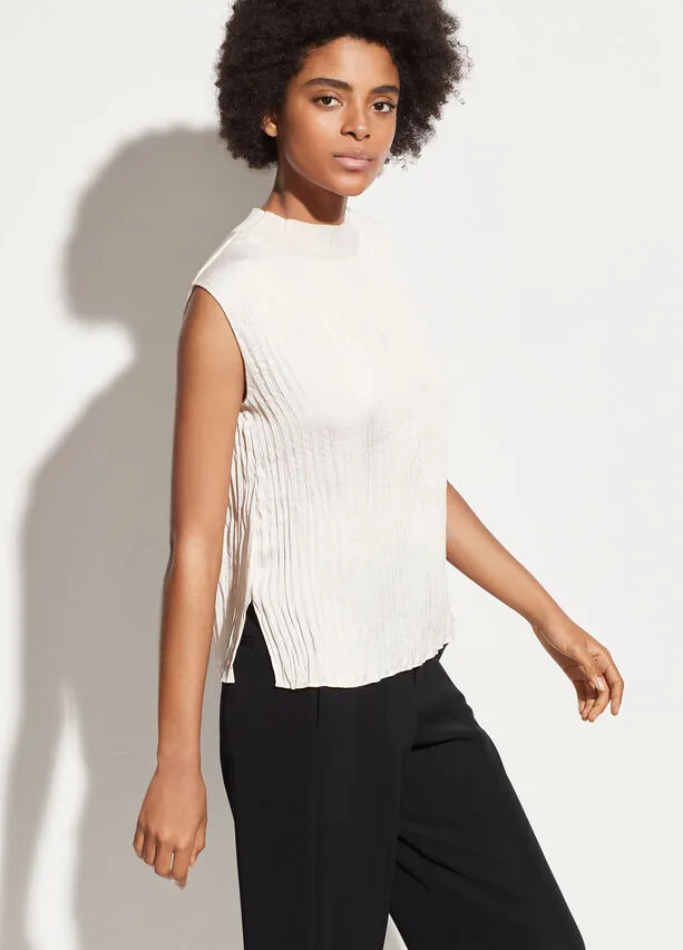 VINCE - Variegated Rib Shell Top in Chiffon